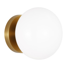 Visual Comfort & Co. Studio Collection EV1011BBS - Lune mid-century indoor dimmable 1-light sconce in a burnished brass finish with a milk white glass