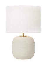 Visual Comfort & Co. Studio Collection HT1071MC1 - Hable Fanny 1-Light Table Lamp in Matte Concrete with White Linen Fabric Shade
