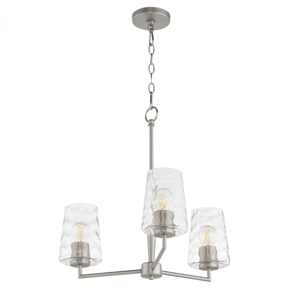 Goodwin 3 Light Chandelier, Satin Nickel