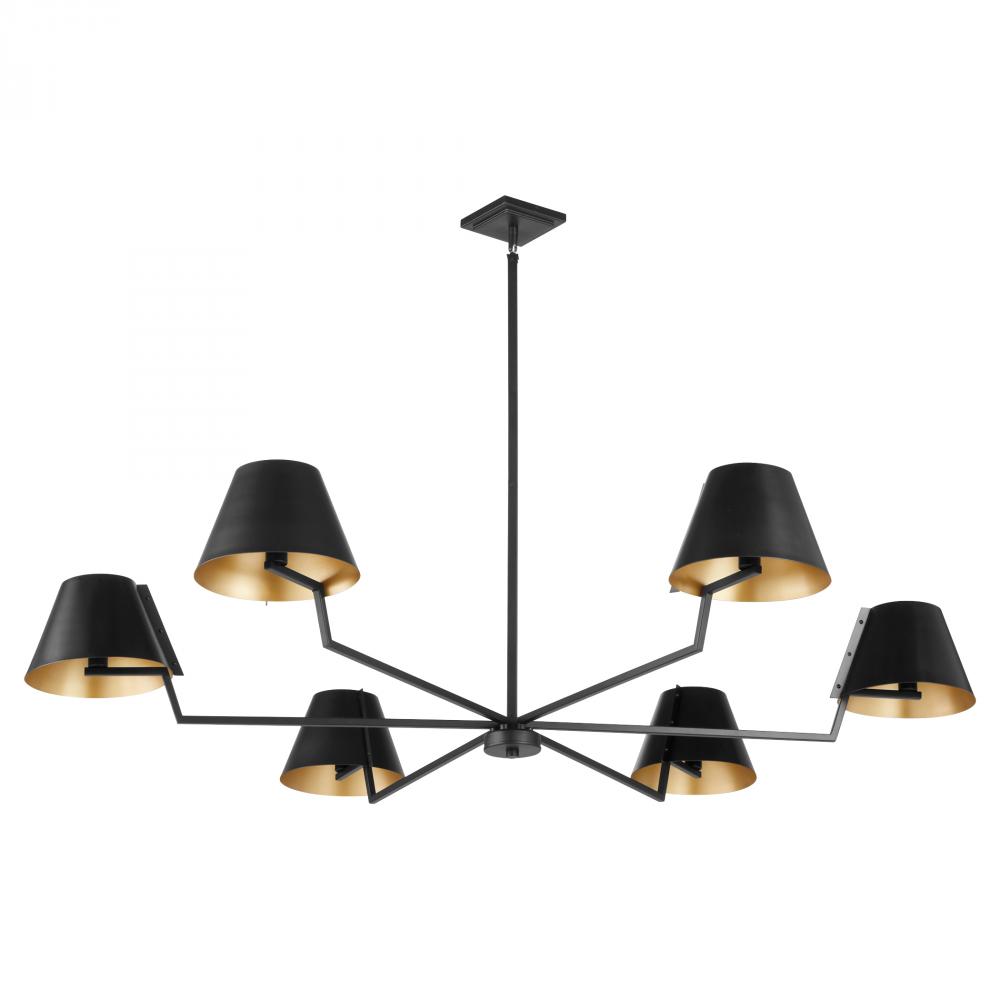 Bliss 60 inches , 6 Light Chandelier, Matte Black