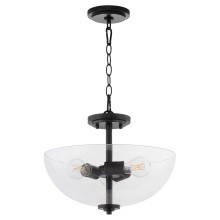 Quorum 2800-15-59 - ADAMS 15" CLEAR DUAL MOUNT - MATTE BLACK