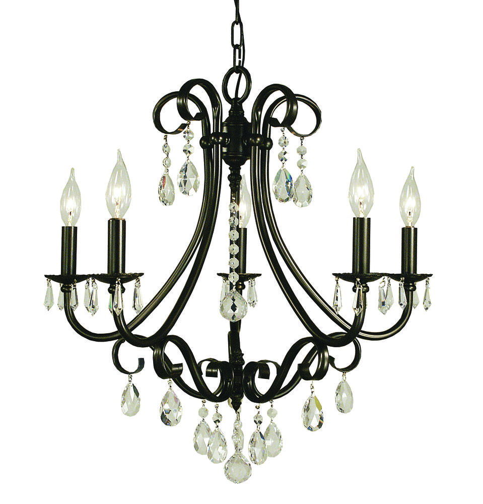 5-Light Mahogany Bronze Liebestraum Dining Chandelier