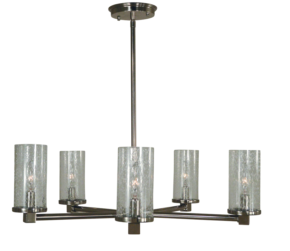 5-Light Polished Nickel Lexi Chandelier