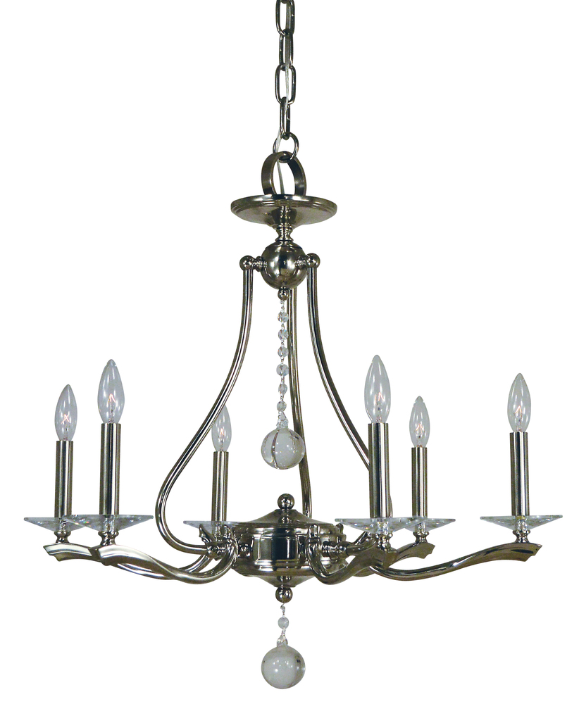 6-Light Polished Nickel Allena Chandelier