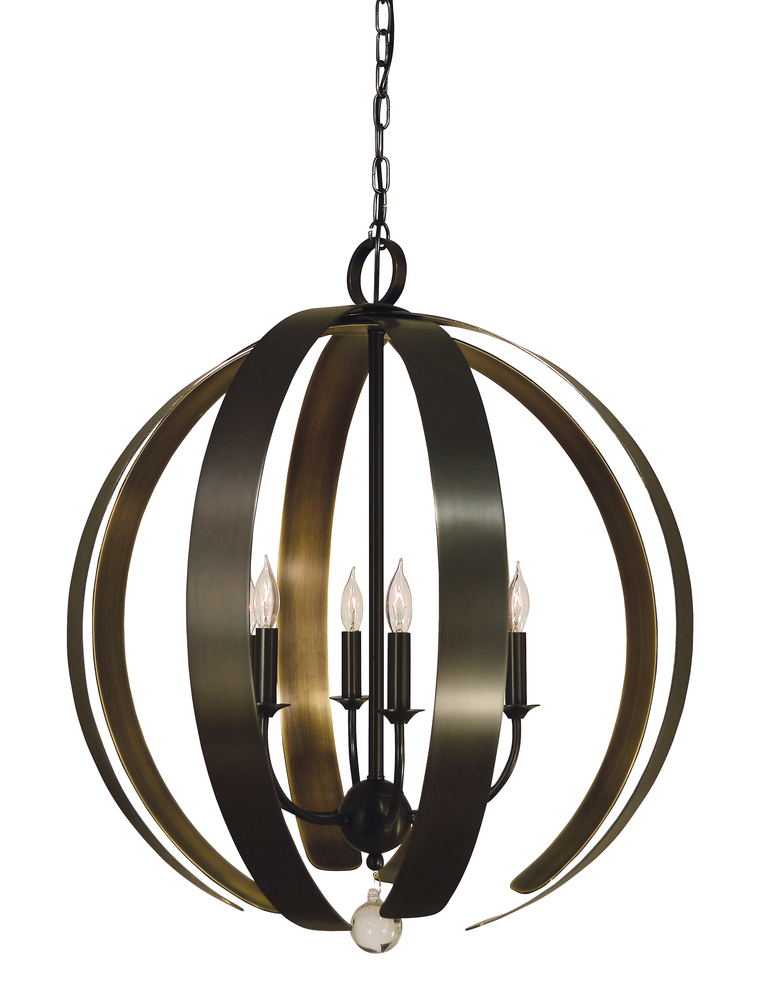 6-Light Polished Nickel Venus Chandelier