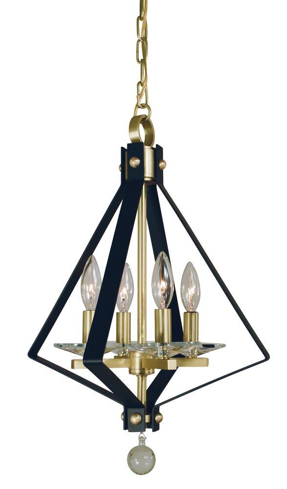 4-Light Polished Nickel/Satin Pewter Ice Mini Chandelier