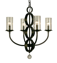 Framburg 1044 MBLACK - 4-Light Matte Black Compass Dining Chandelier