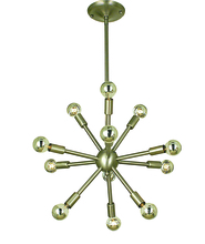 Framburg 4393 AB - 12-Light Antique Brass Simone Chandelier