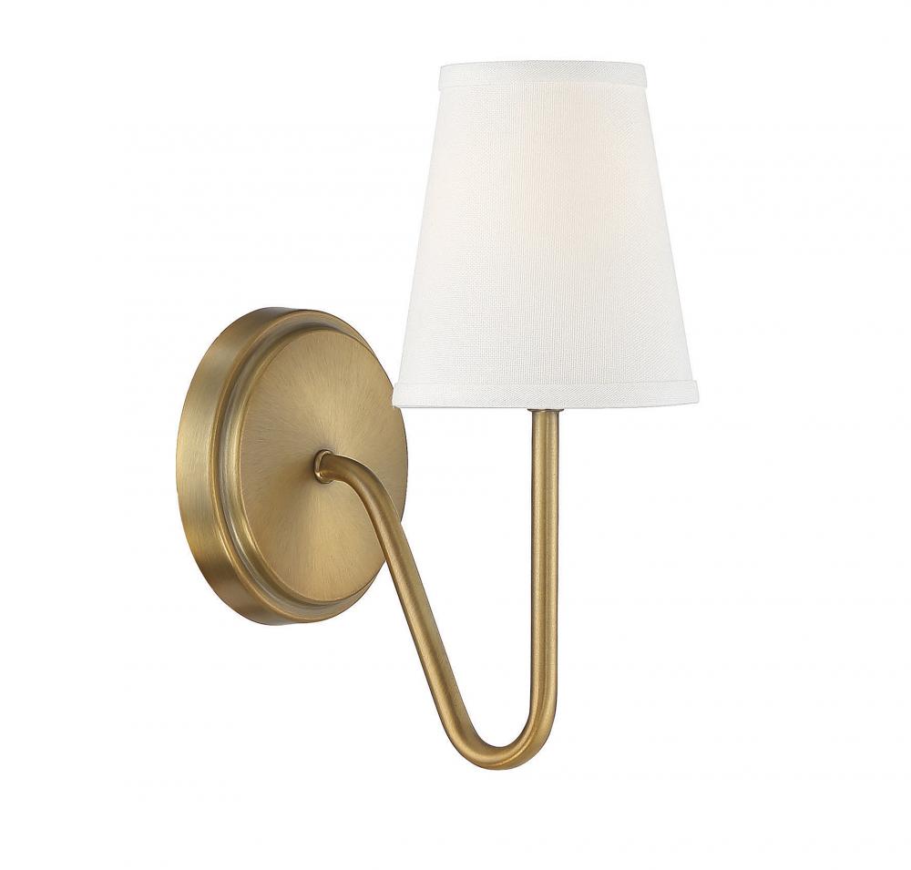 1-Light Wall Sconce in Natural Brass