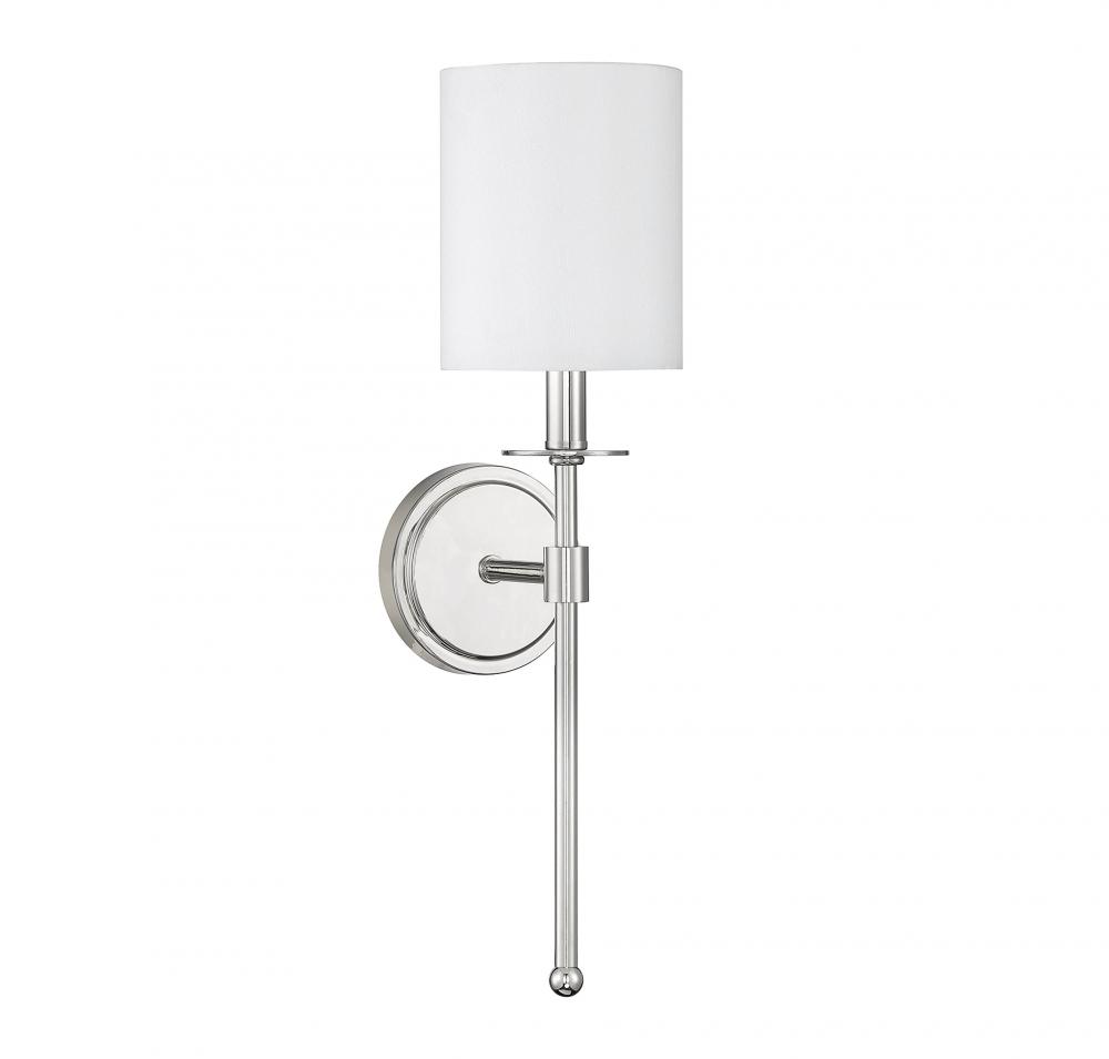 1-Light Wall Sconce in Polished Nickel