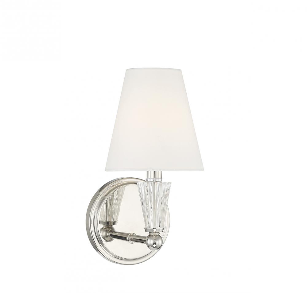 1-Light Wall Sconce in Polished Nickel