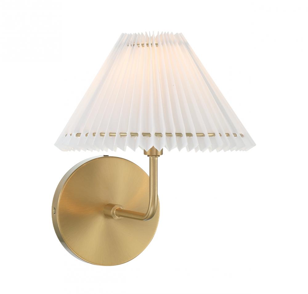 1-Light Wall Sconce in Natural Brass