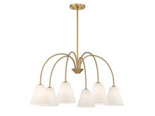 Savoy House Meridian M100138NB - 6-Light Chandelier in Natural Brass