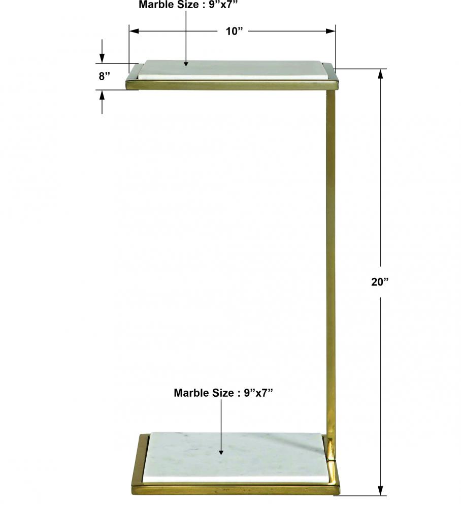 Uttermost Elevate White Marble Drink Table