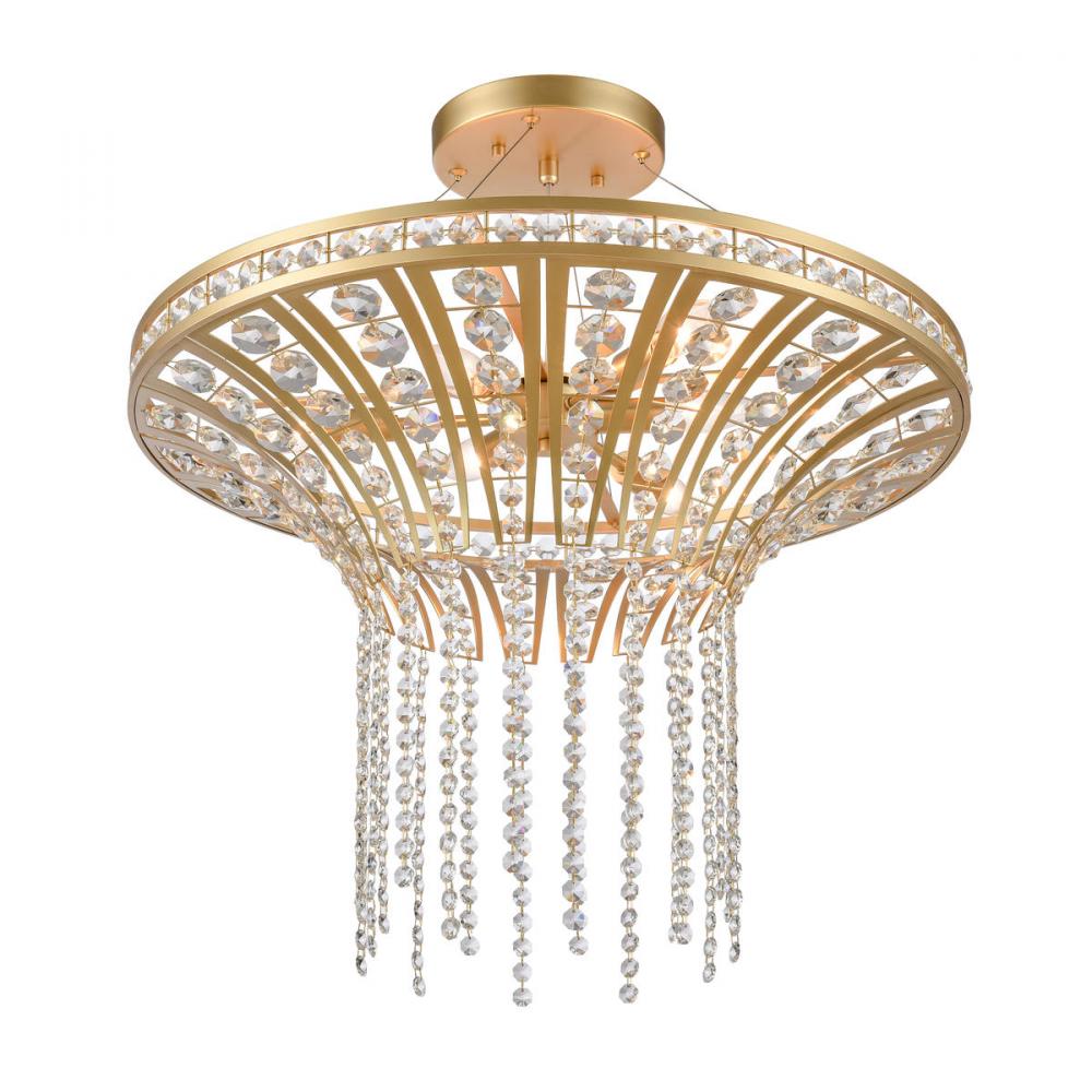 Fantania 24'' Wide 6-Light Chandelier - Champagne Gold