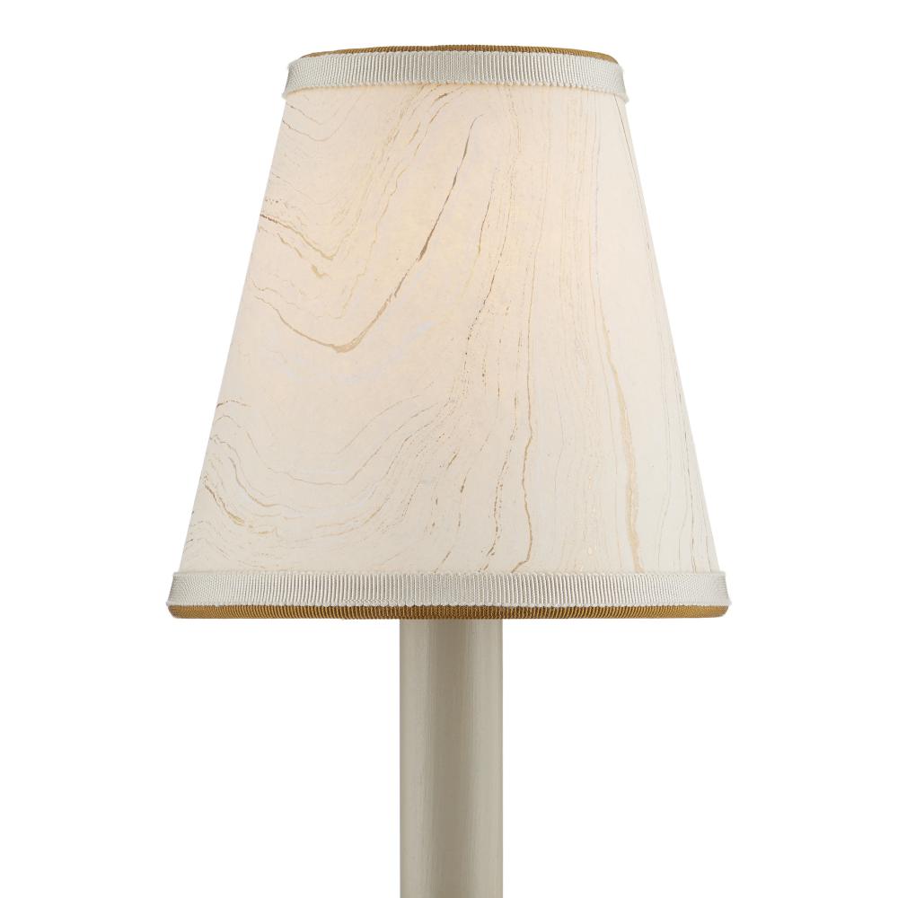 Marble Cream Paper Tapered Chandelier Shade