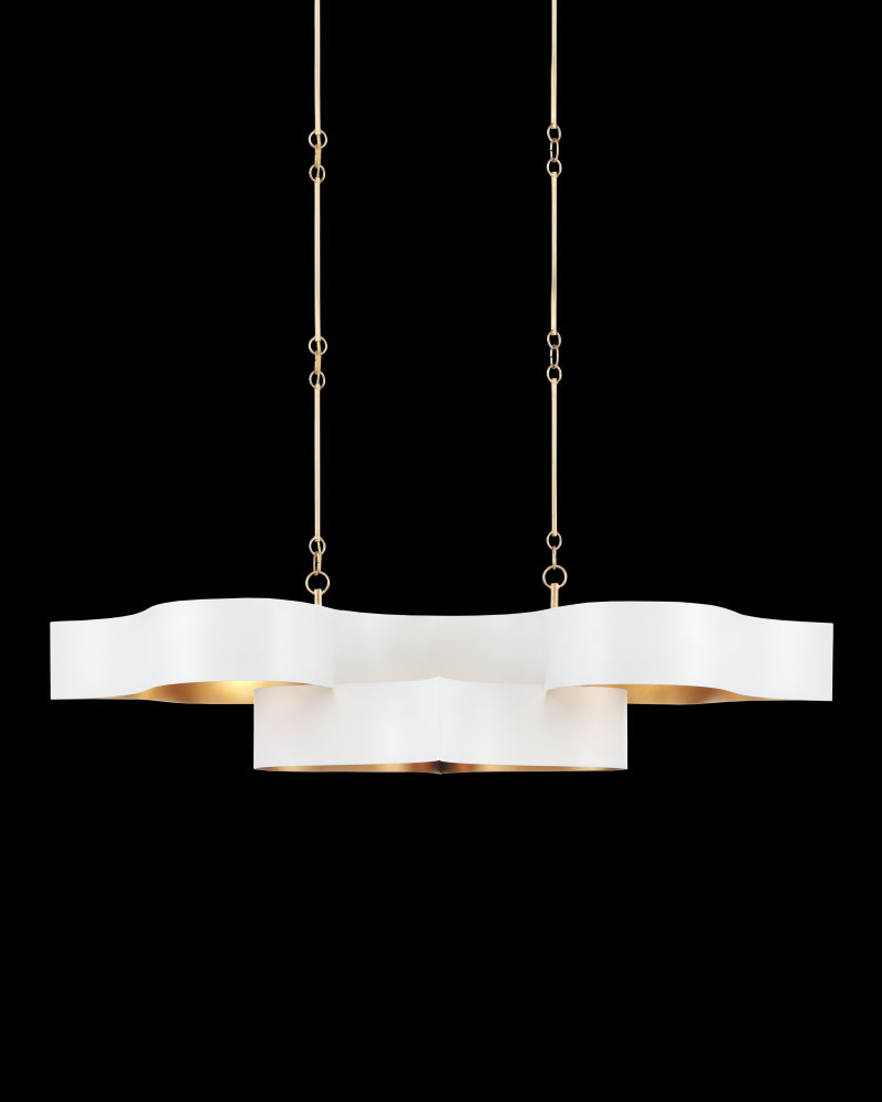 Grand Lotus Oval White Chandelier