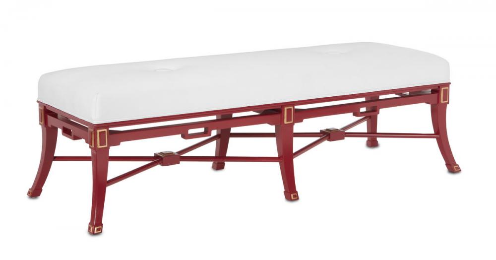 Scarlett Red Muslin Bench