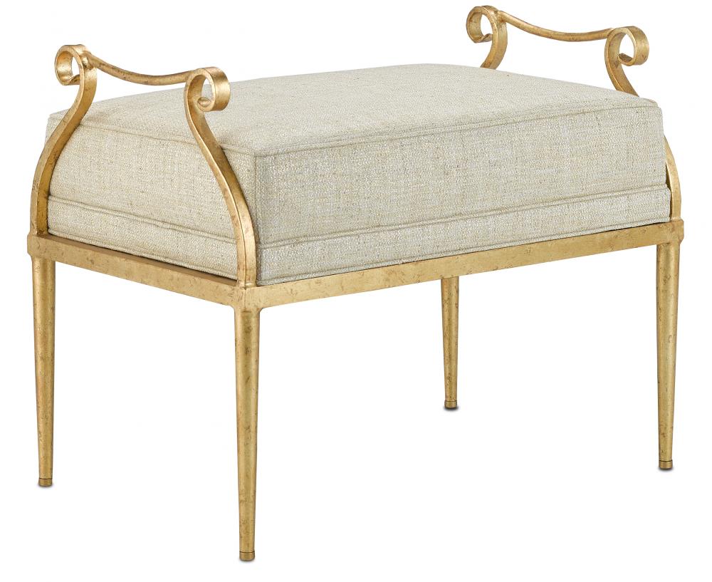 Genevieve Gold Ottoman, Sequin Gold Dust