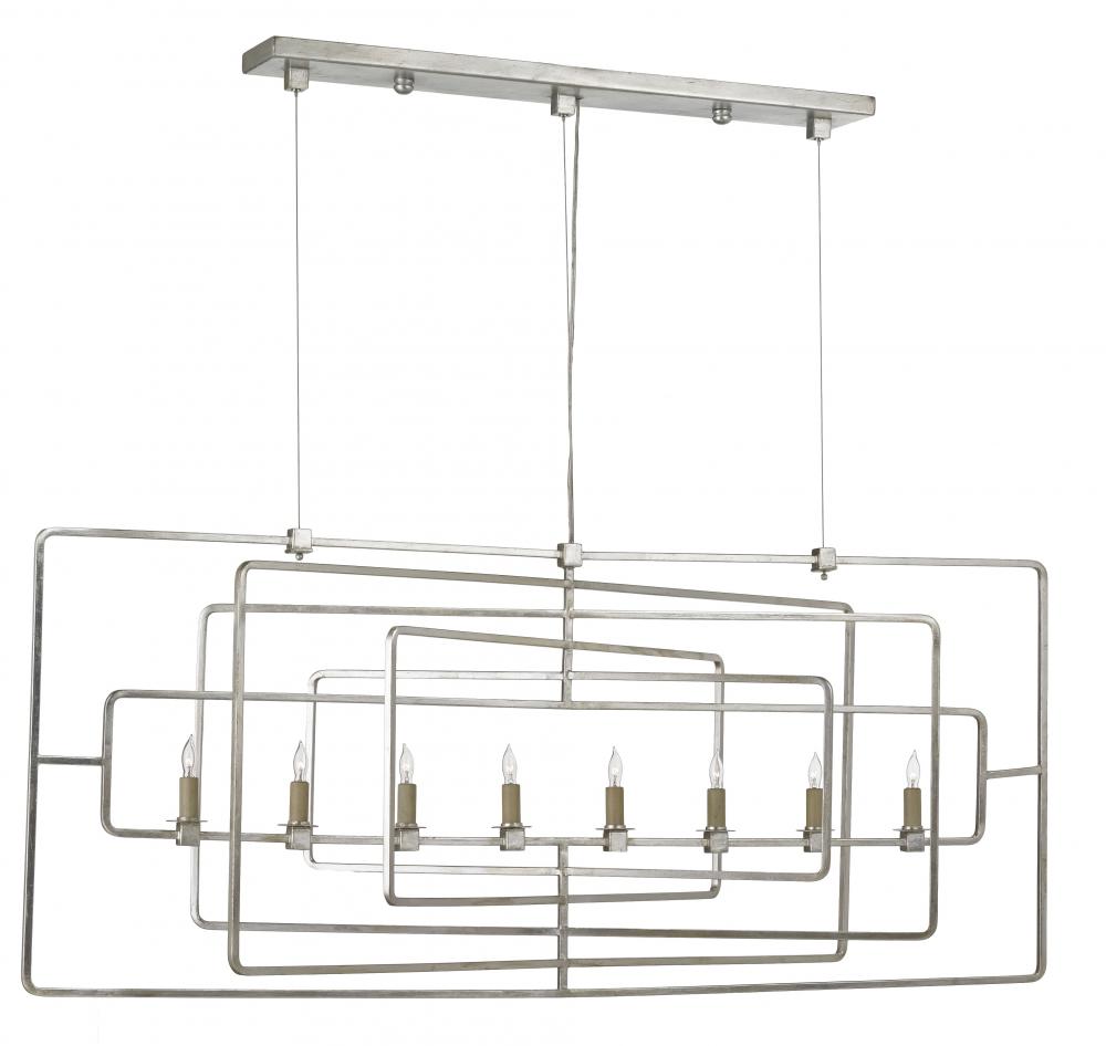 Metro Silver Rectangular Chandelier