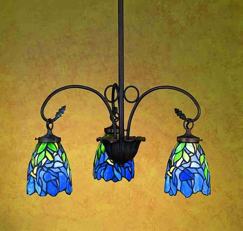 24" Wide Iris 3 Light Chandelier