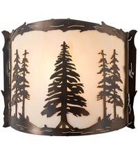 Meyda White 197101 - 12" Wide Tall Pines Wall Sconce