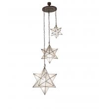 Meyda White 247440 - 36" Wide Moravian Star 3 Light Cascading Pendant